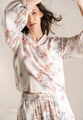 Printed V-Neck Loose Blouse
