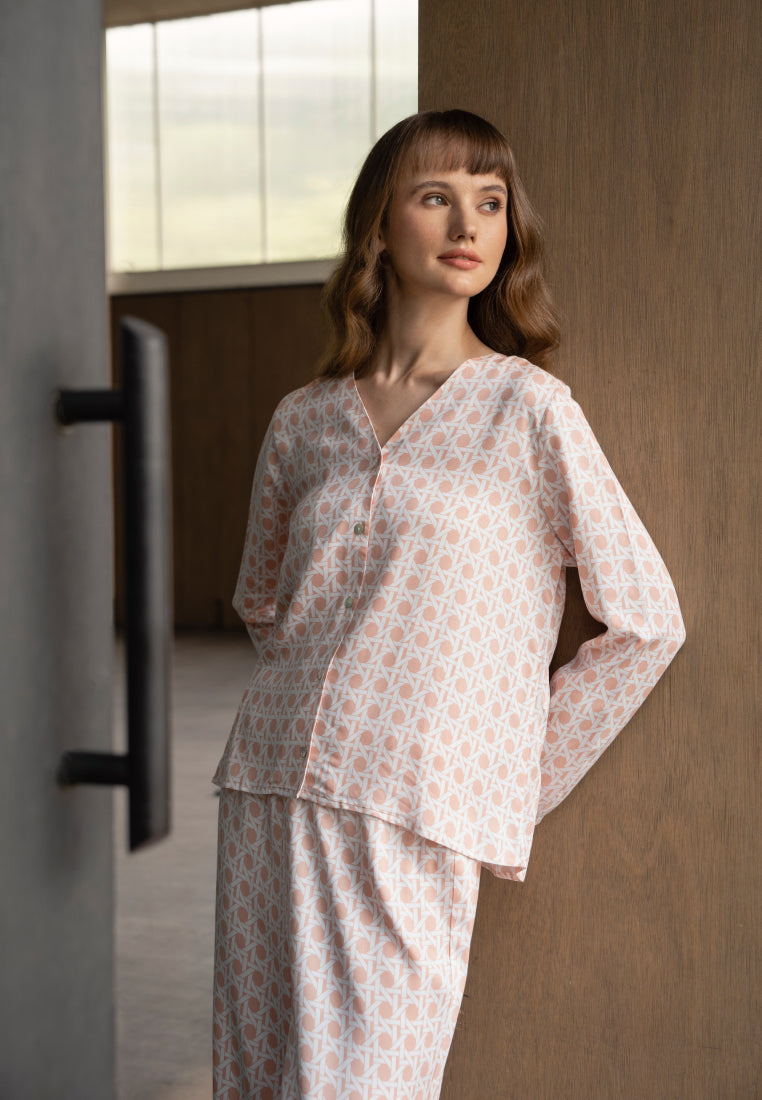V-Neck Long Sleeve Lounge Top