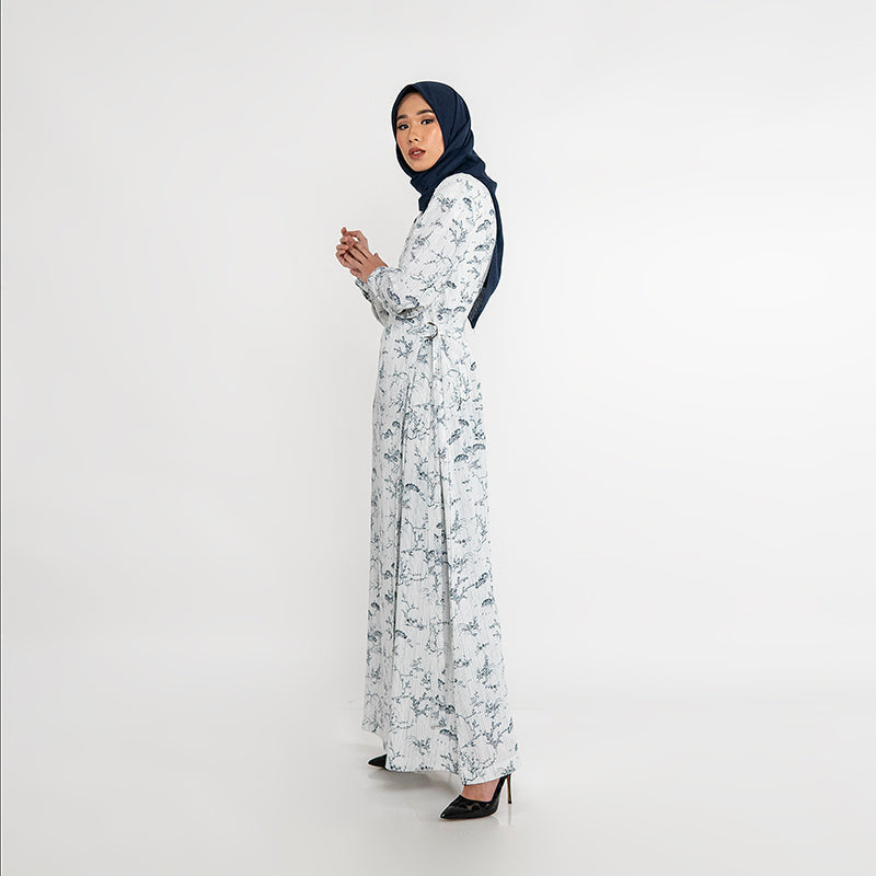 Dress With Blazer Neckline White-Navy
