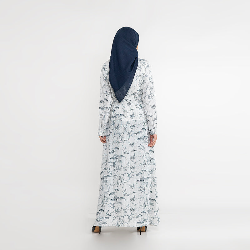 Dress With Blazer Neckline White-Navy