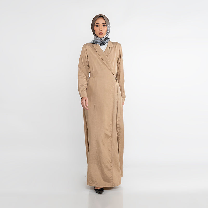 Dress With Blazer Neckline Khaki