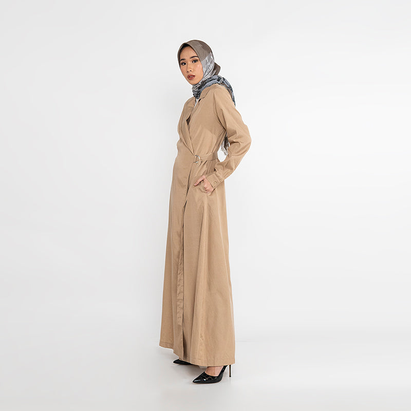 Dress With Blazer Neckline Khaki