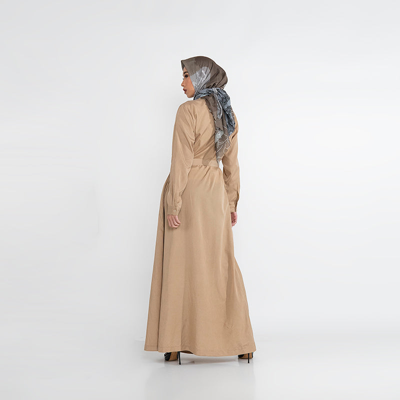 Dress With Blazer Neckline Khaki