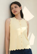 Scalloped Hem Sleeveless Knit Top