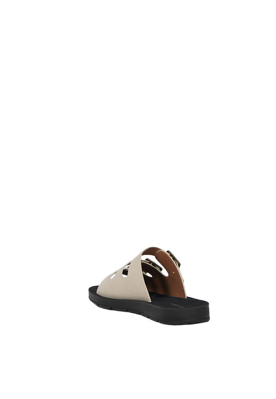 Beige Buckle Sandals