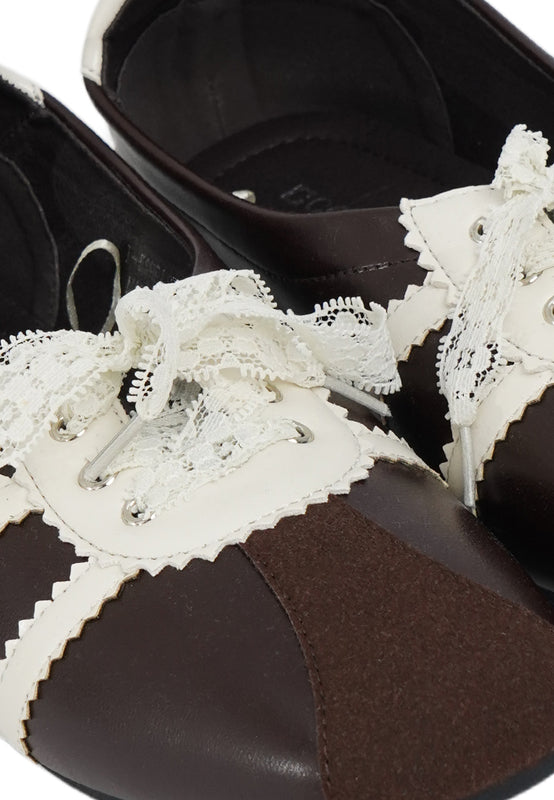 Brown Lace Ballet Flats