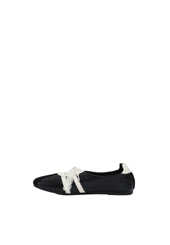 Black Lace Ballet Flats