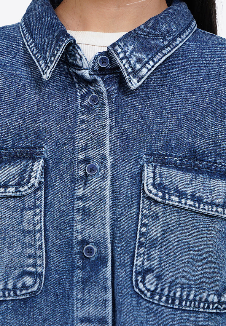 Utility Long Sleeve Denim Shirt