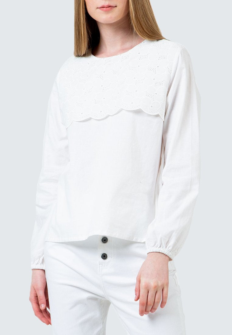 Eyelet Lace Inserted Blouse