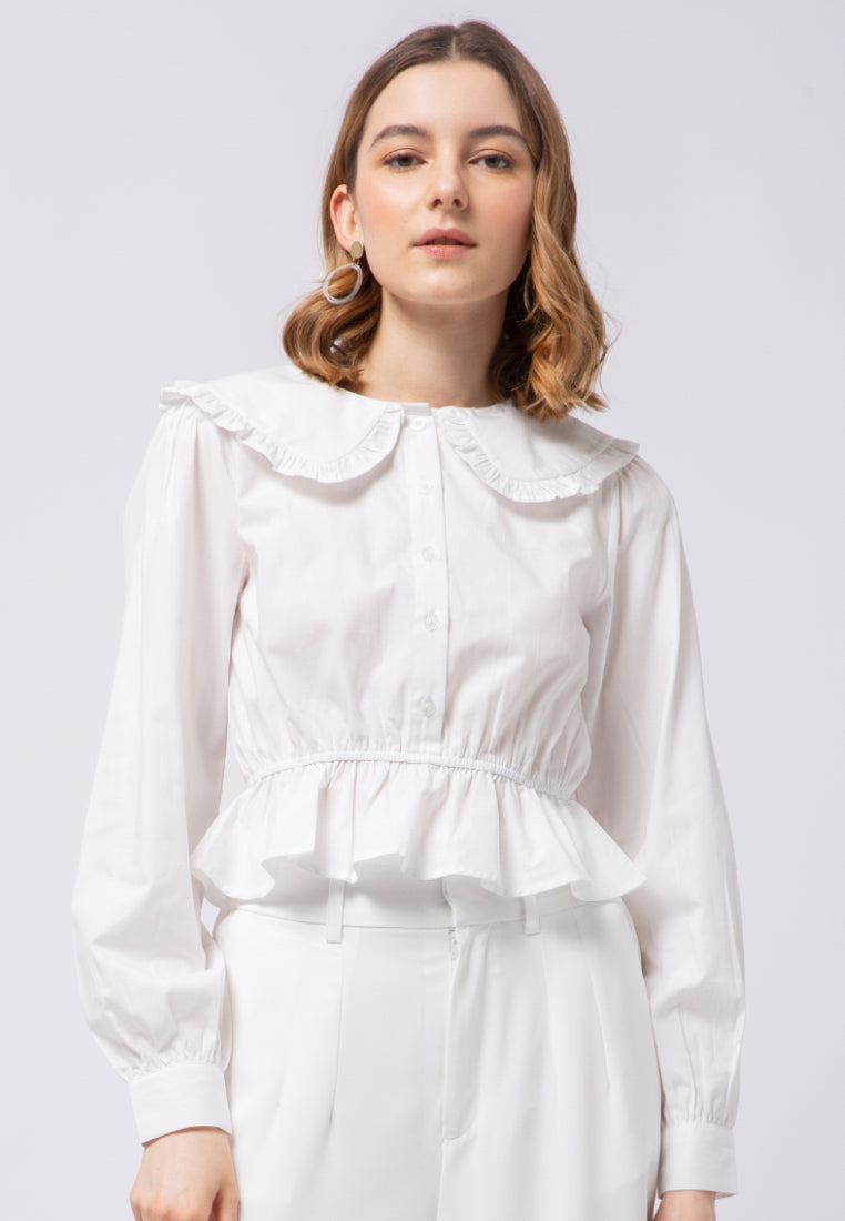 Peterpan Collar Long Sleeve Blouse