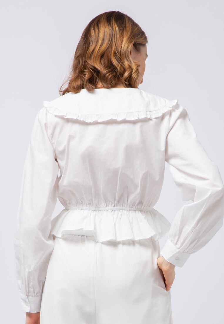 Peterpan Collar Long Sleeve Blouse