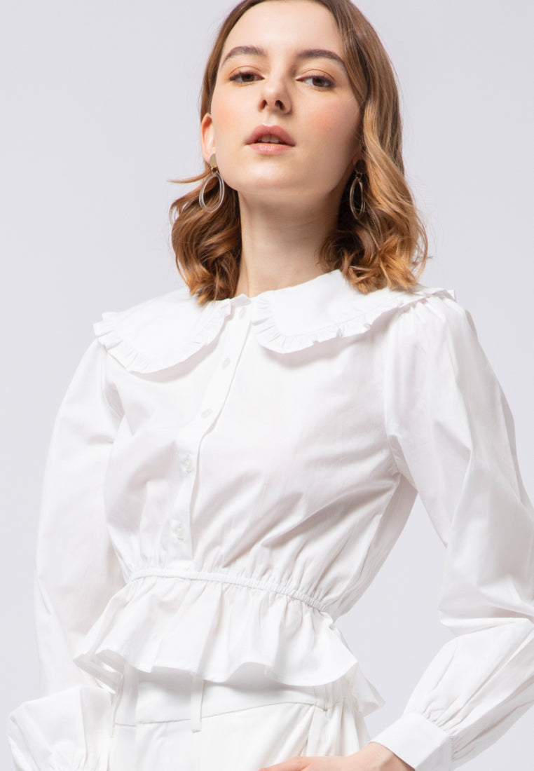 Peterpan Collar Long Sleeve Blouse