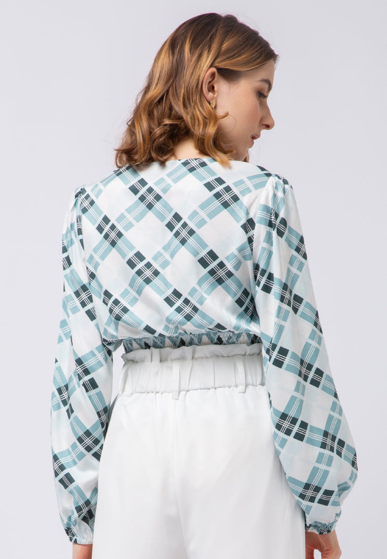 Printed Smocked Blouse