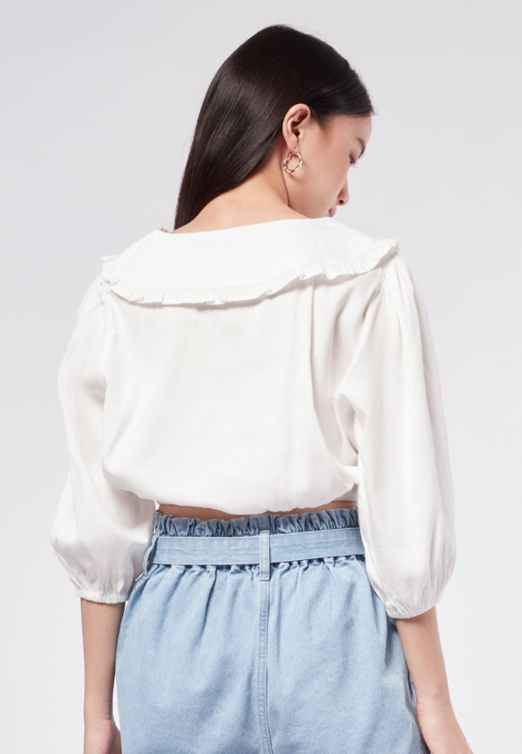 Peterpan Collar Long Sleeve Blouse