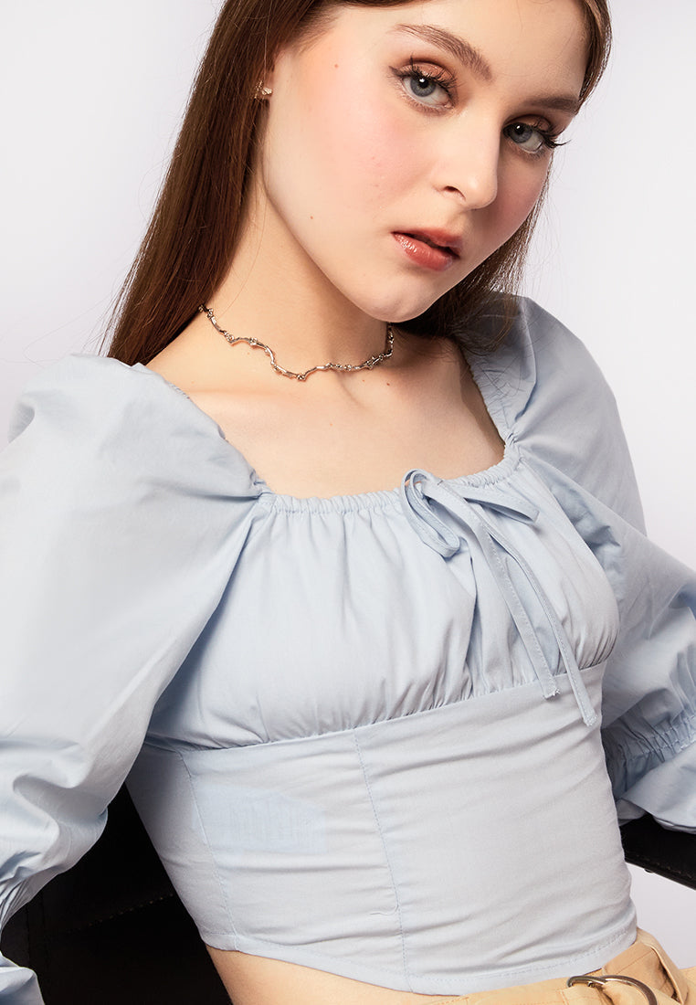 Long Sleeve Corset Blouse