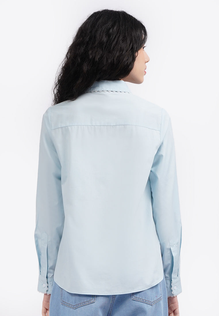 Ricrac Details Long Sleeve Shirt
