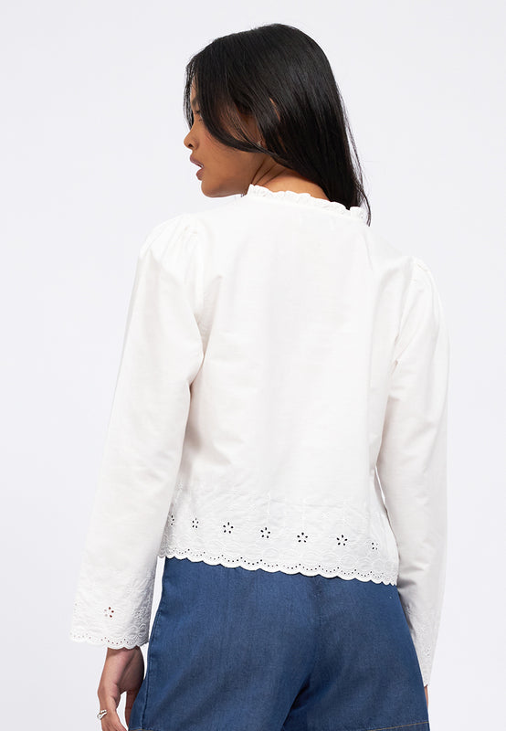 Front Tie Long Sleeve Blouse
