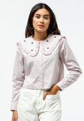 Frill Wide Collar Shirt