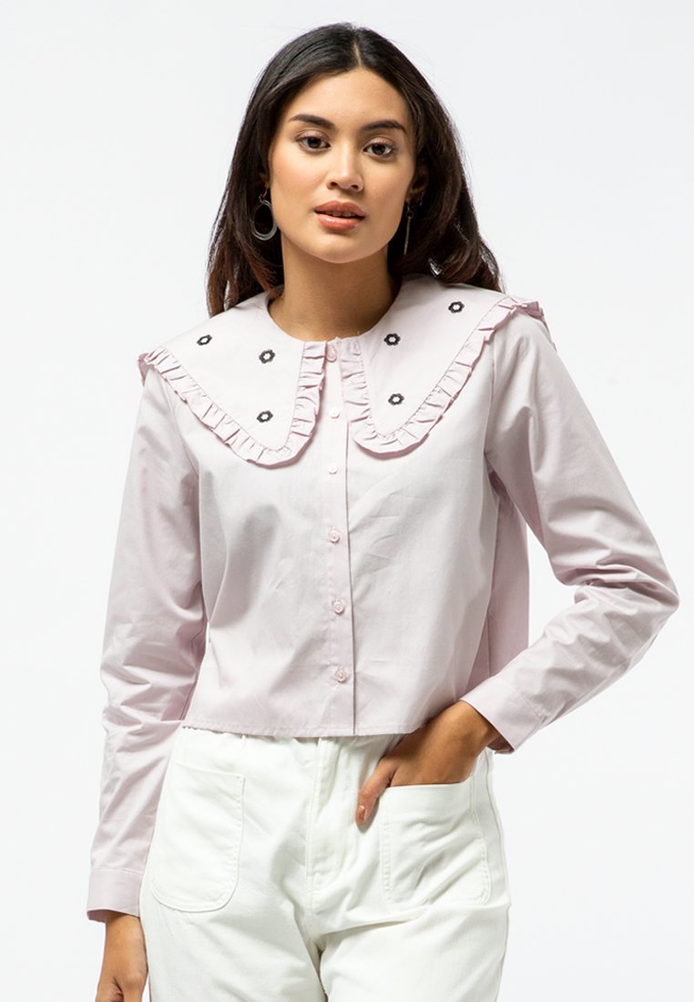 Frill Wide Collar Shirt