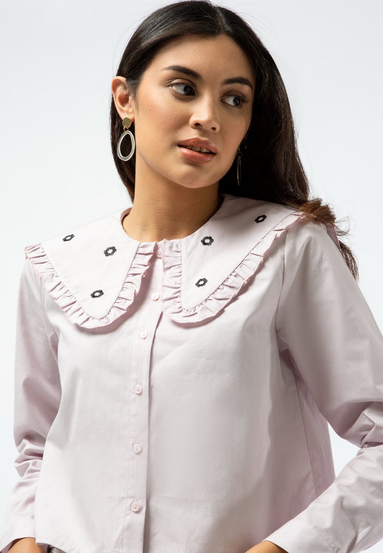 Frill Wide Collar Shirt