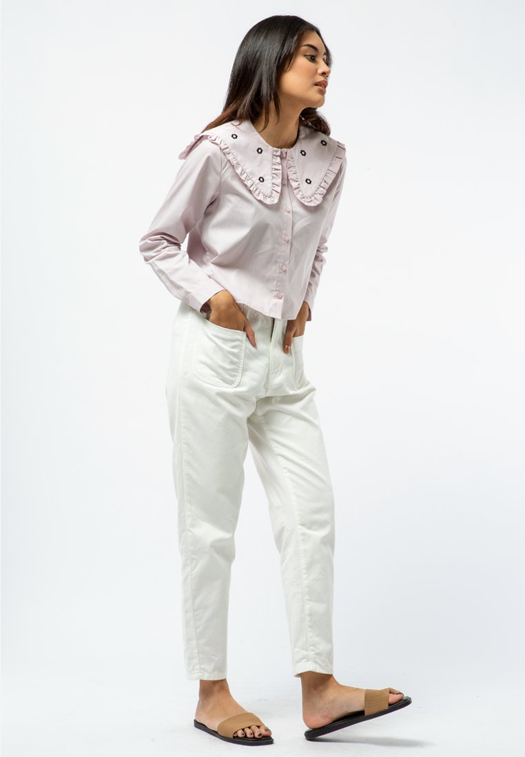 Frill Wide Collar Shirt