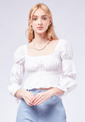 Cropped Puff Sleeves Top