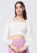 Textured Tie Back Crop Top