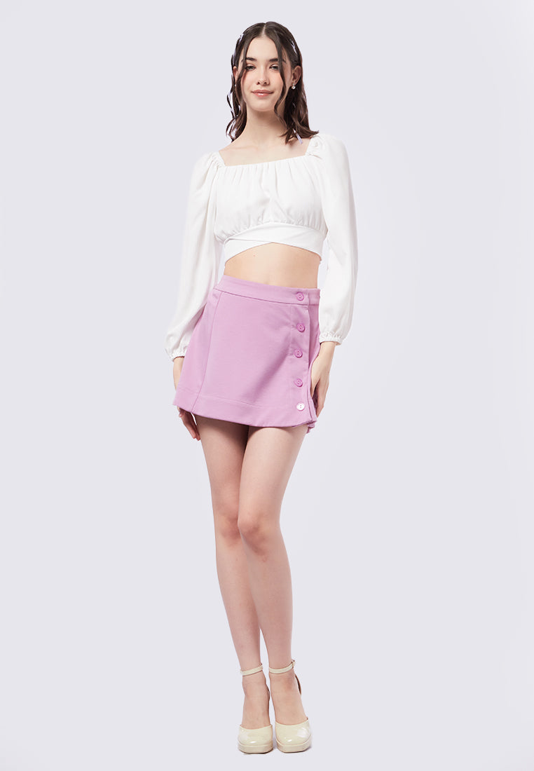 Textured Tie Back Crop Top