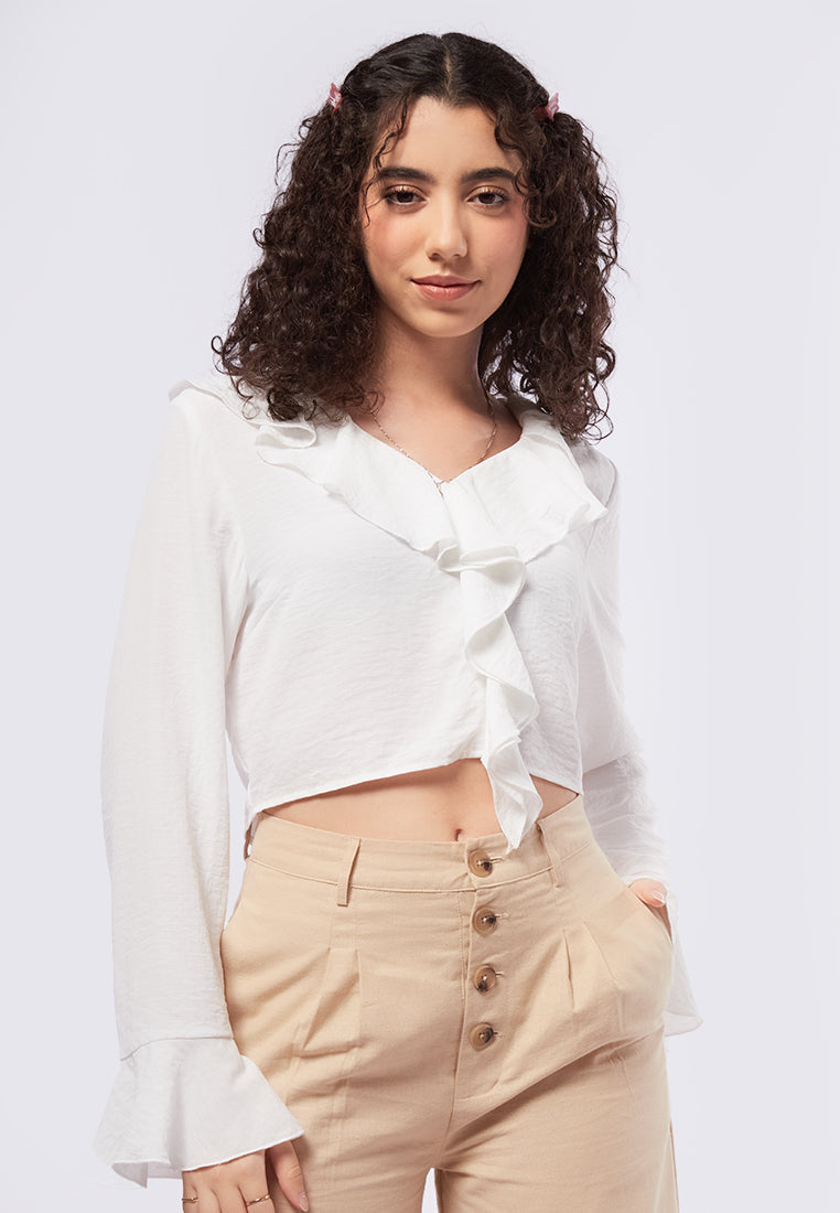 Long Sleeve Ruffled Blouse