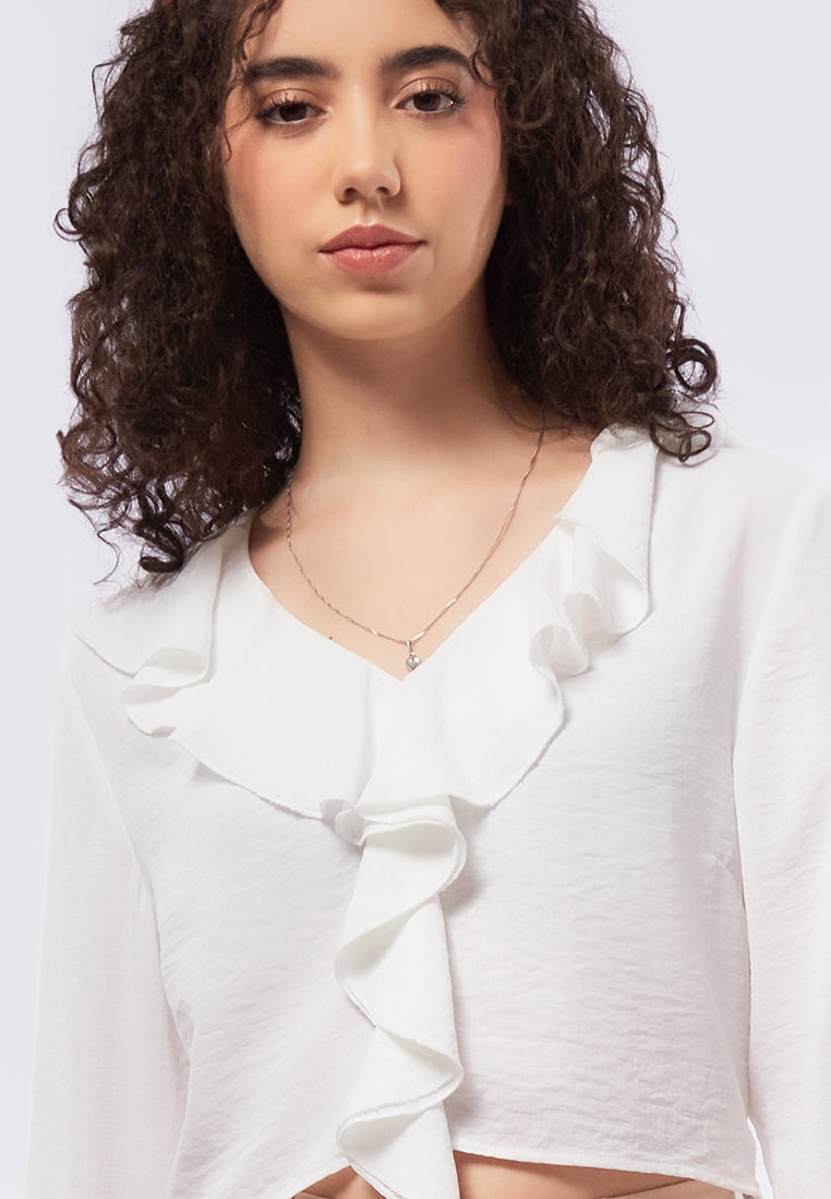 Long Sleeve Ruffled Blouse