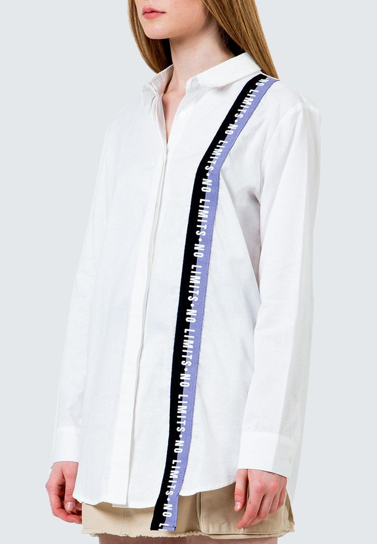 Oversized Shirt with Twill Tape Detail