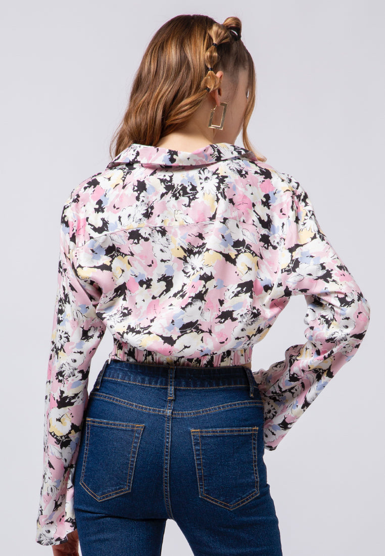 Pleated Crop Blouse