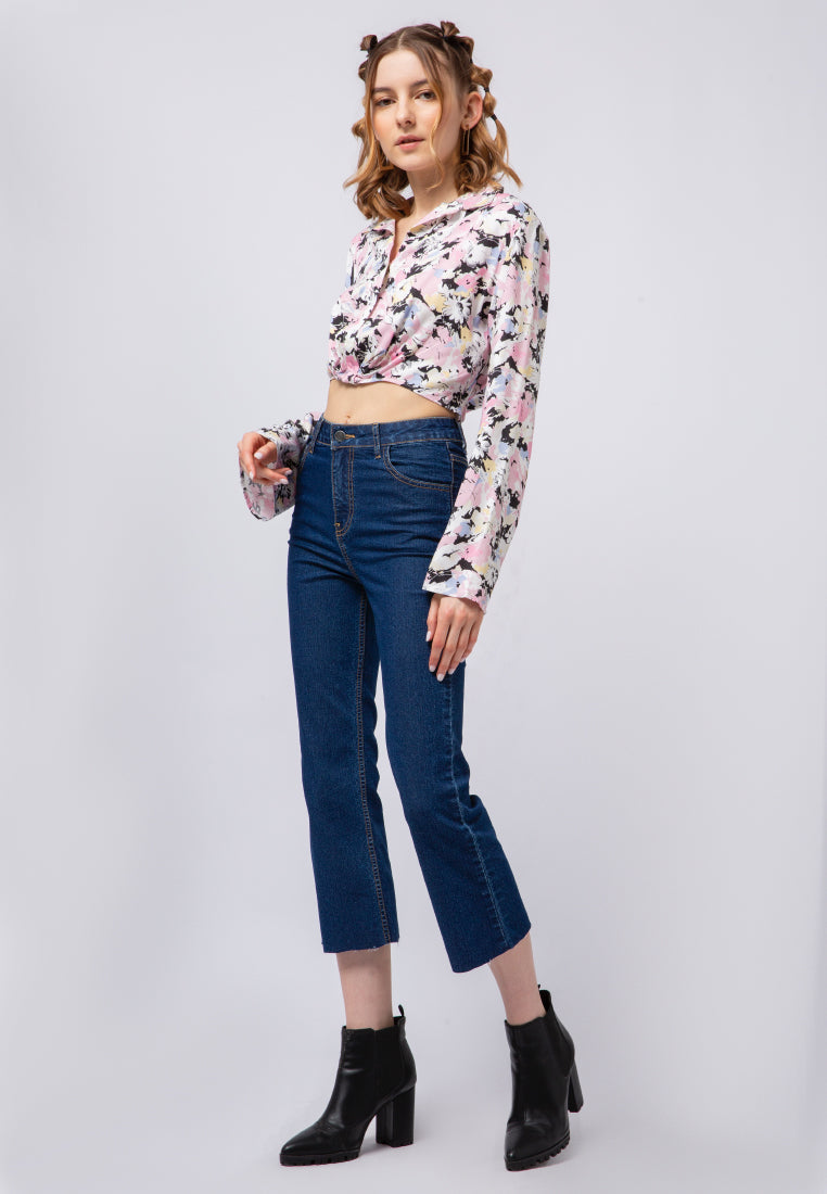 Pleated Crop Blouse