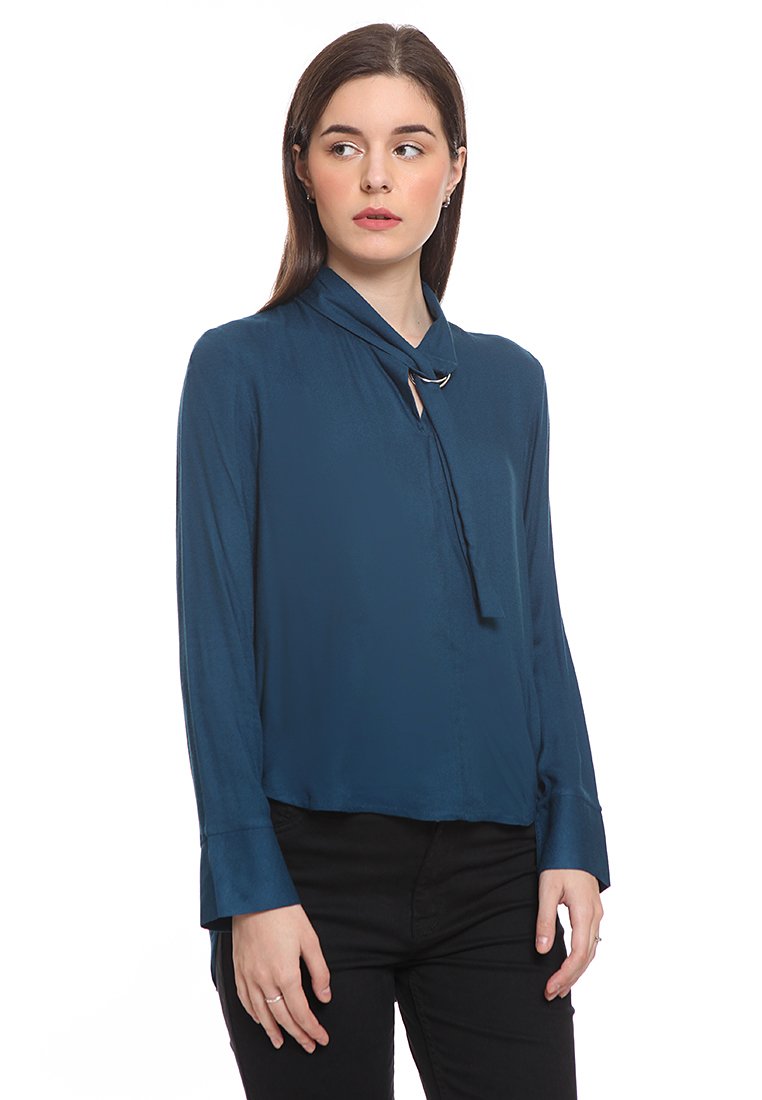 Asymetrical Collar Tie Shirt