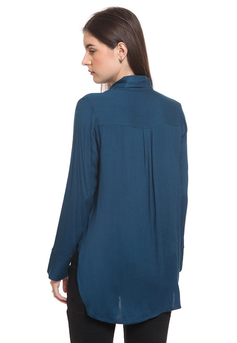 Asymetrical Collar Tie Shirt