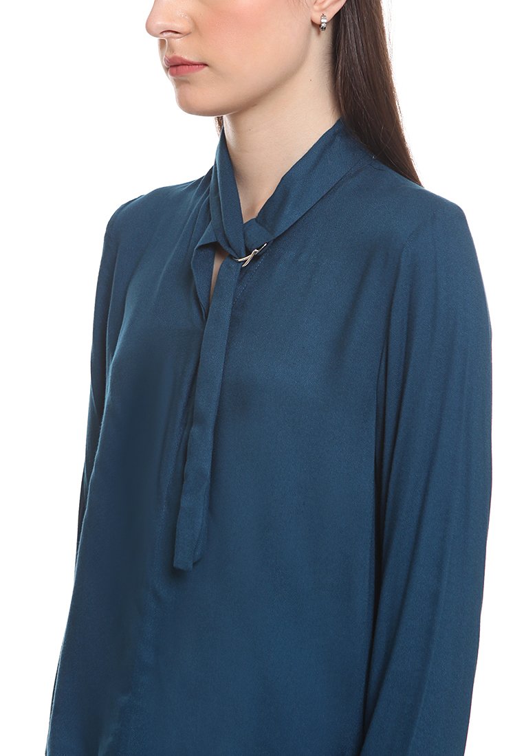 Asymetrical Collar Tie Shirt