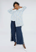 All Over Print Asymmetric Blouse