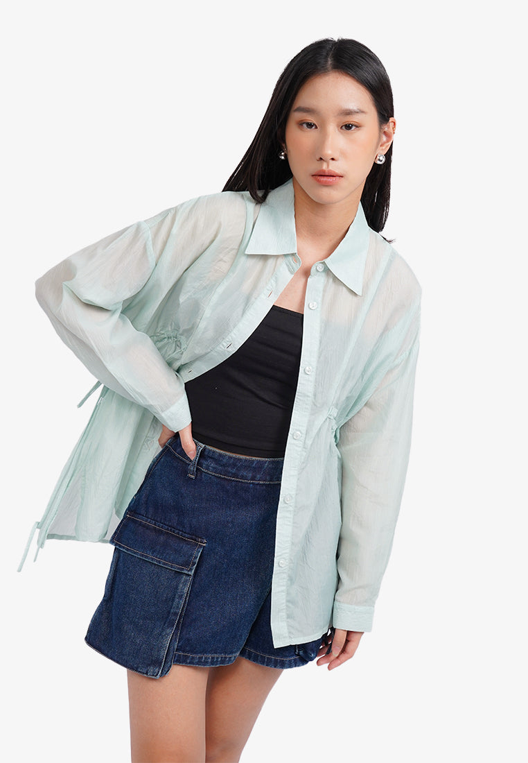 Oversized Drawstring Shirt