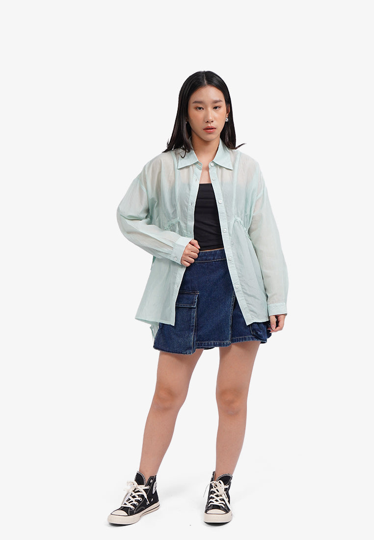 Oversized Drawstring Shirt
