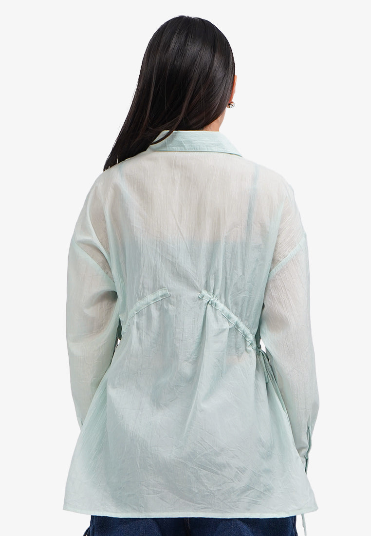 Oversized Drawstring Shirt
