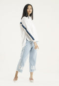 Oversized Shirt with Slogan Tape