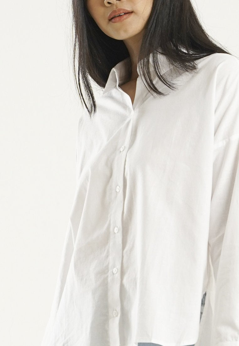 Oversized Shirt with Slogan Tape