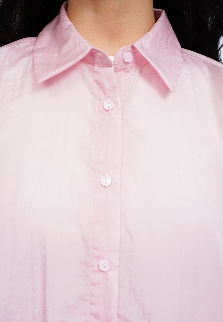 See Through Balloon Sleeve Shirt
