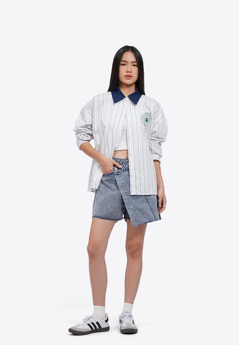Embroidered Stripes Shirt