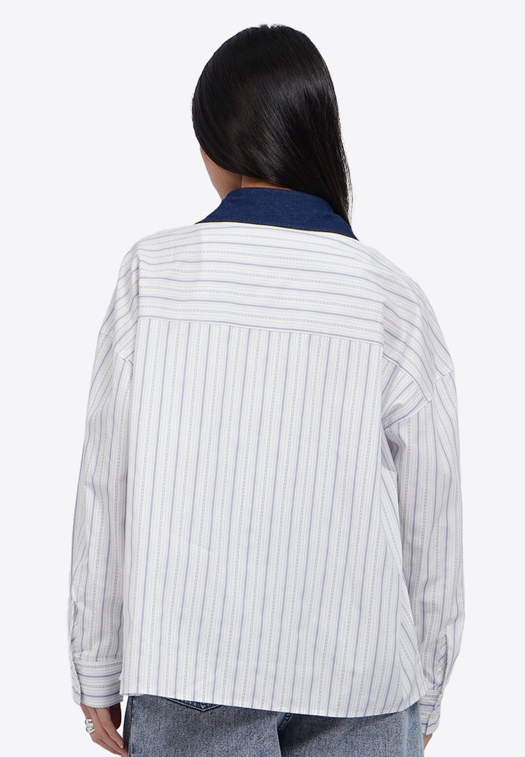Embroidered Stripes Shirt