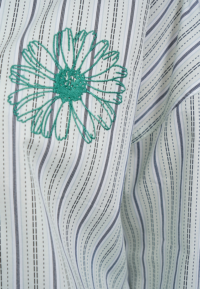 Embroidered Stripes Shirt