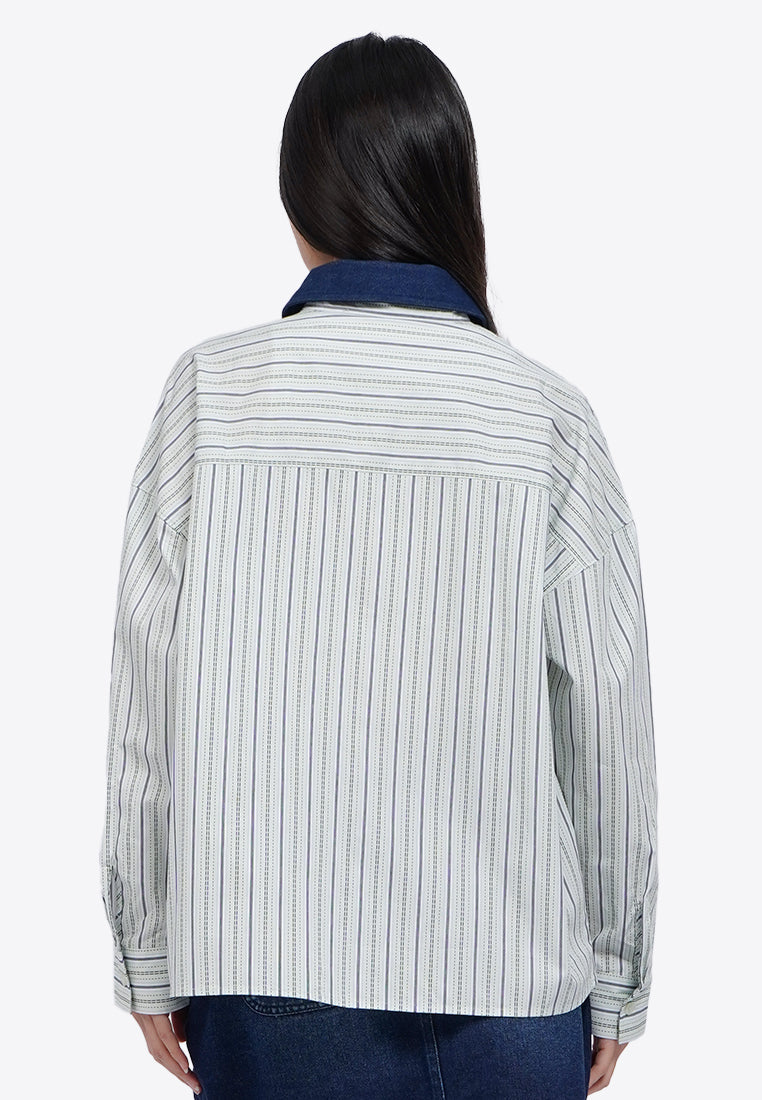 Embroidered Stripes Shirt