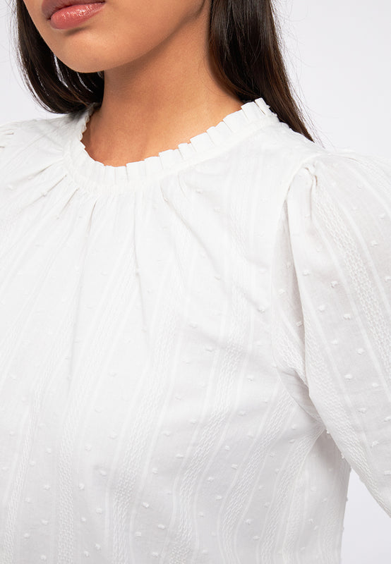 Round Neck Long Sleeve Blouse