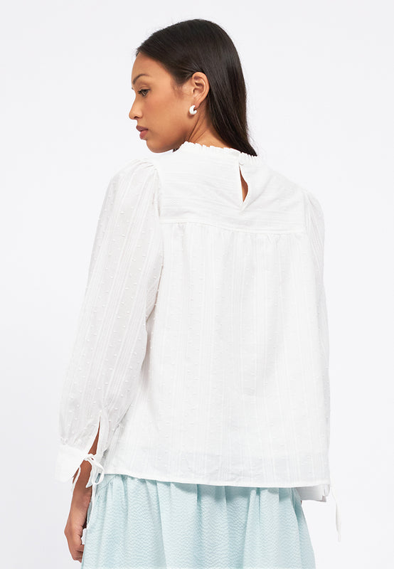 Round Neck Long Sleeve Blouse