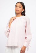 Round Neck Long Sleeve Blouse